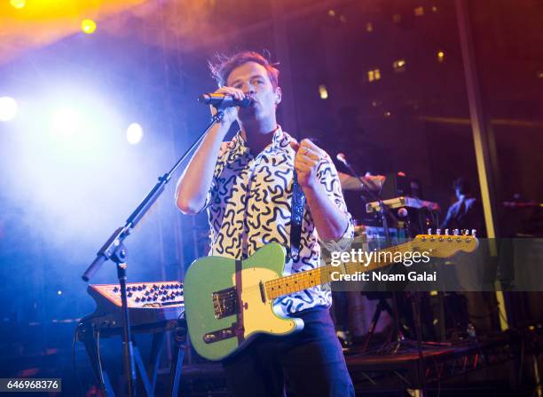 Singer Jean-Philip Grobler of St. Lucia performs at the 2017 Armory Party at The Museum of Modern Art on March 1, 2017 in New York City.