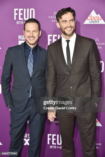 Jason Landau and Cheyenne Jackson attend the Premiere of FX Network's "Feud: Bette And Joan" - Arrivals at Grauman's Chinese Theatre on March 1, 2017...