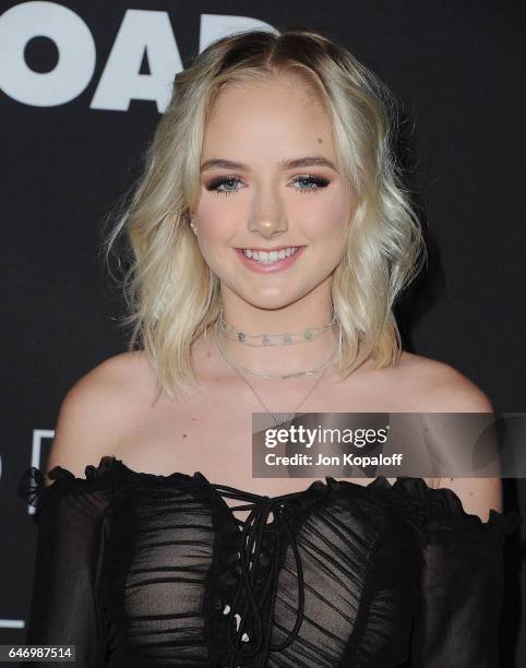 Social influencer Maddi Bragg arrives at the Los Angeles premiere "Before I Fall" at Directors Guild Of America on March 1, 2017 in Los Angeles,...