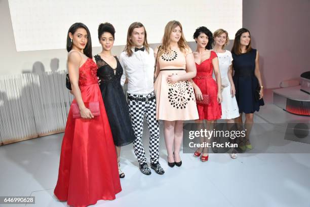 Josephine Jobert, Aurelie Konate, Heloise Martin, Christophe Guillarme, Fabienne Carat, Annabelle Milot and Flavie Pean attend the Christophe...