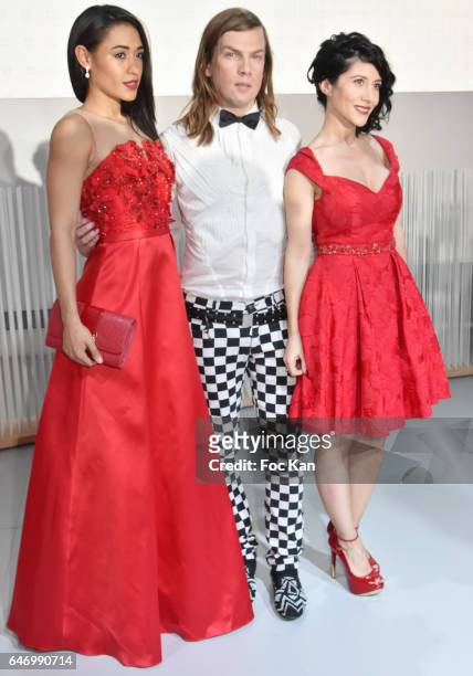 Josephine Jobert, Christophe Guillarme and Fabienne Carat attend the Christophe Guillarme show as part of the Paris Fashion Week Womenswear...