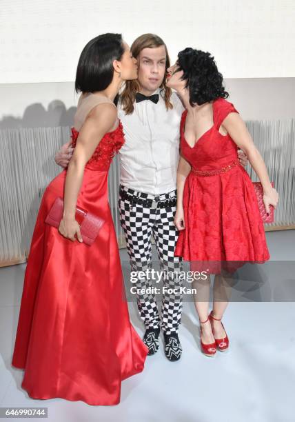 Josephine Jobert, Christophe Guillarme and Fabienne Carat attend the Christophe Guillarme show as part of the Paris Fashion Week Womenswear...