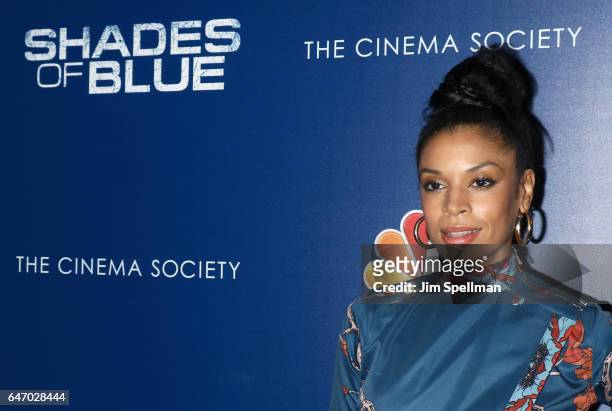 Actress Susan Kelechi Watson attends the season 2 premiere of "Shades Of Blue" hosted by NBC and The Cinema Society at The Roxy on March 1, 2017 in...