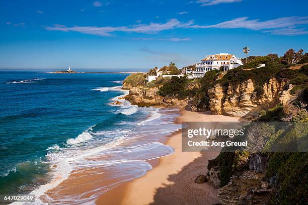 costa de la luz beach - andalucia beach stock pictures, royalty-free photos & images
