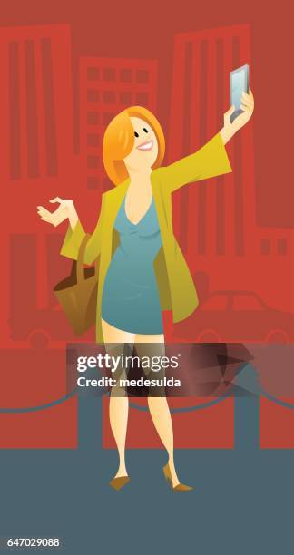 selfie_woman - cell signaling pathway stock illustrations