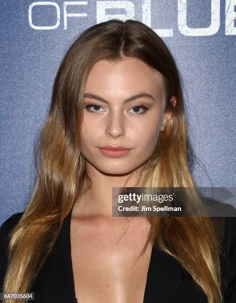 Model Ashley Graves attends the season 2 premiere of "Shades Of Blue" hosted by NBC and The Cinema Society at The Roxy on March 1, 2017 in New York...