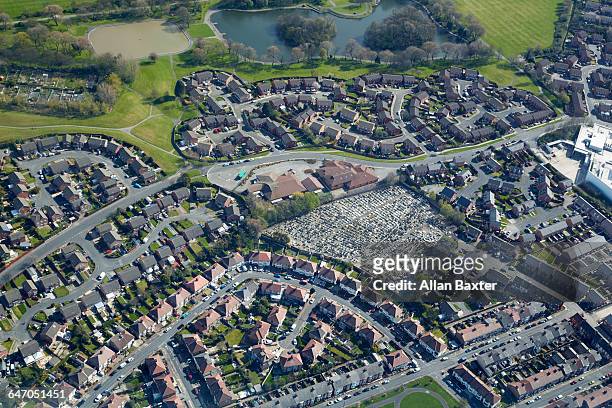 aerial view of walton district of liverpool - merseyside bildbanksfoton och bilder