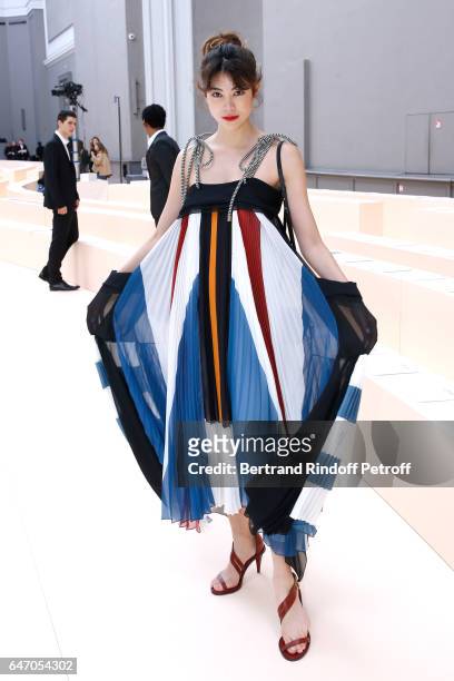Hikari Mori attends the Chloe show as part of the Paris Fashion Week Womenswear Fall/Winter 2017/2018 on March 2, 2017 in Paris, France.