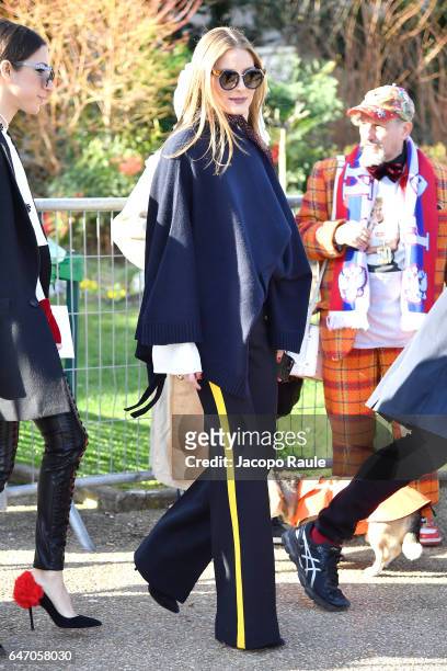 Olivia Palermo is seen arriving at Chloe fashion show during the Paris Fashion Week Womenswear Fall/Winter 2017/2018 on March 2, 2017 in Paris,...