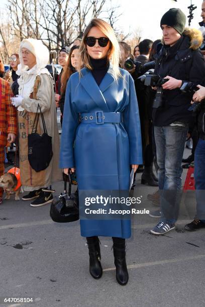 Miroslava Duma is seen arriving at Chloe fashion show during the Paris Fashion Week Womenswear Fall/Winter 2017/2018 on March 2, 2017 in Paris,...