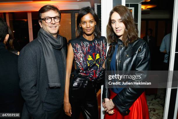 Philippe Rousselet, Liya Kebede and Natacha Ramsay-Levi attend the Mastermind Magazine launch dinner as part of Paris Fashion Week Womenswear...