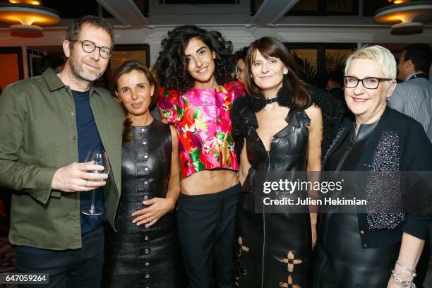 Remi Babinet, Aurelie Boue, Brune Buonomano, Marie-Amelie Sauve and Mercedes Erra attend the Mastermind Magazine launch dinner as part of Paris...