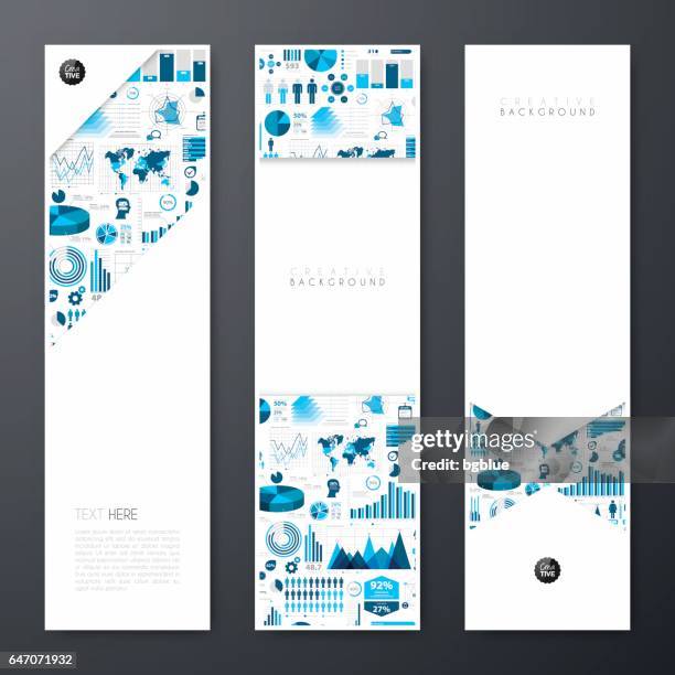 banners design, template, creative design, brochure, flyer, - rectangle infographic stock illustrations