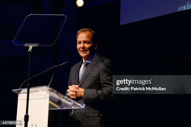 Paul Tudor Jones speaks at the National Audubon Society Gala on March 1, 2017 at Gotham Hall in New York City.