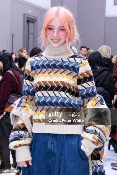 Irene Kim attends the Chloe show as part of the Paris Fashion Week Womenswear Fall/Winter 2017/2018 on March 2, 2017 in Paris, France.