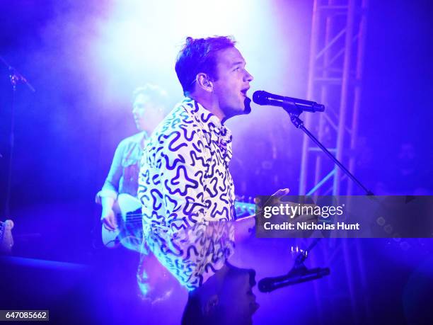 Singer Jean-Philip Grobler of St. Lucia performs at The 2017 Armory Party at The Museum of Modern Art on March 1, 2017 in New York City.