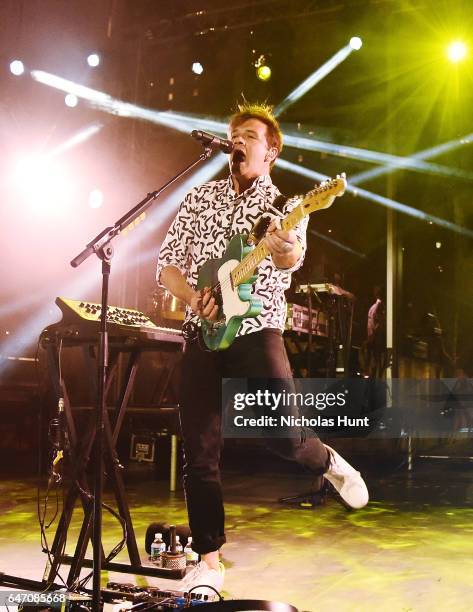 Singer Jean-Philip Grobler of St. Lucia performs at The 2017 Armory Party at The Museum of Modern Art on March 1, 2017 in New York City.