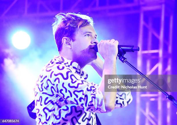 Singer Jean-Philip Grobler of St. Lucia performs at The 2017 Armory Party at The Museum of Modern Art on March 1, 2017 in New York City.