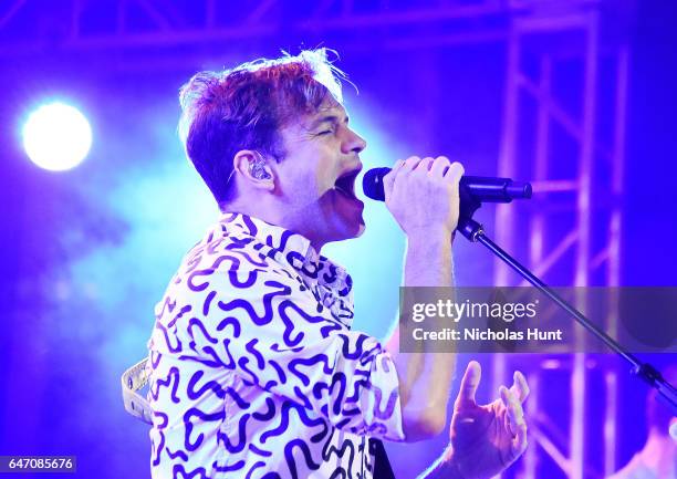 Singer Jean-Philip Grobler of St. Lucia performs at The 2017 Armory Party at The Museum of Modern Art on March 1, 2017 in New York City.