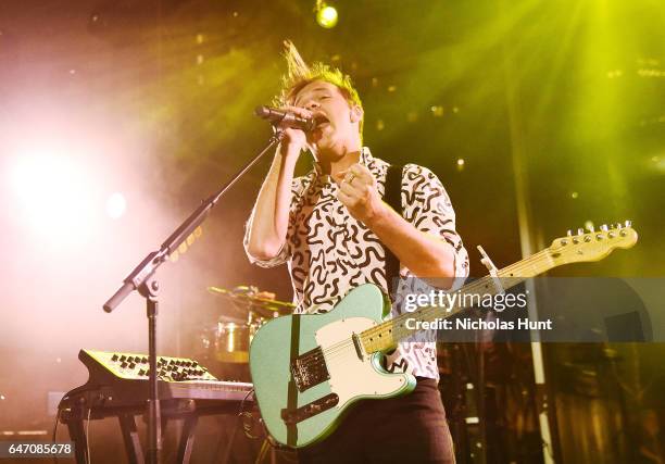 Singer Jean-Philip Grobler of St. Lucia performs at The 2017 Armory Party at The Museum of Modern Art on March 1, 2017 in New York City.