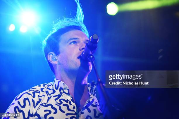 Singer Jean-Philip Grobler of St. Lucia performs at The 2017 Armory Party at The Museum of Modern Art on March 1, 2017 in New York City.