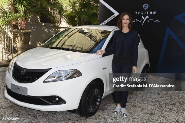 Head of Lancia Emea Antonella Bruno, attends Ypsilon Unyca Libera Il Tuo Stile Press Conference on March 2, 2017 in Milan, Italy.