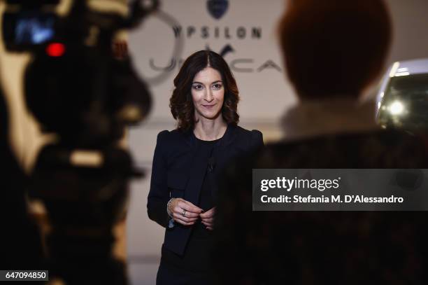 Head of Lancia Emea Antonella Bruno, attends Ypsilon Unyca Libera Il Tuo Stile Press Conference on March 2, 2017 in Milan, Italy.