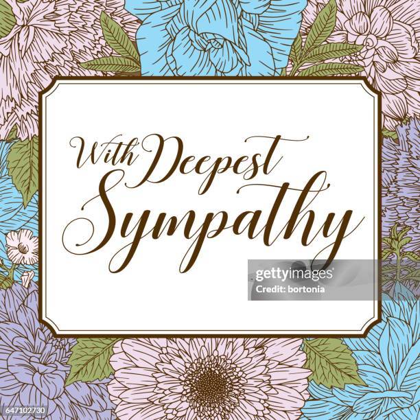 vintage floral card design template - sympathy card stock illustrations