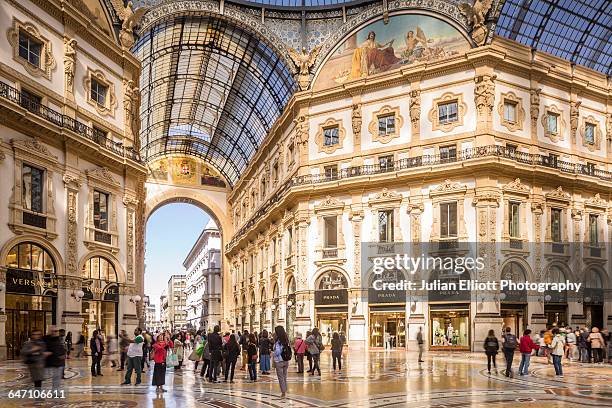 the galleria vittorio emanuele ii in milan, italy. - milan italy stockfoto's en -beelden