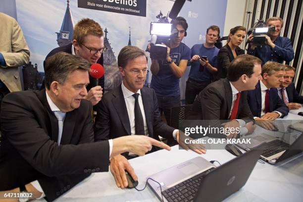 Party leader, Emile Roemer, VVD party leader and Dutch prime minister, Mark Rutte, PvdA Party Leader, Lodewijk Asscher, CDA Party Leader, Sybrand...