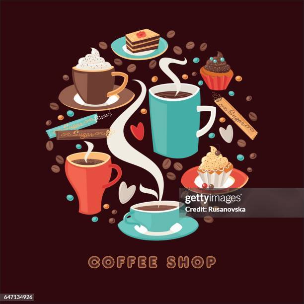 stockillustraties, clipart, cartoons en iconen met coffeeshop - coffee break