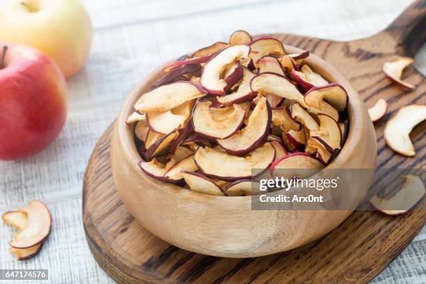 dried apples, dehydrated apples - dried food stock pictures, royalty-free photos & images