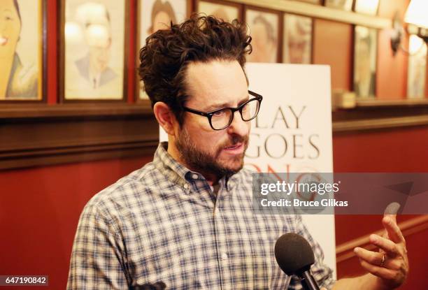 Producer J.J. Abrams attends a press conference for his Broadway producing debut of "The Play That Goes Wrong" at Sardi's on March 2, 2017 in New...