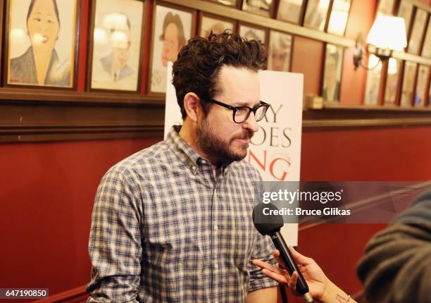 Producer J.J. Abrams attends a press conference for his Broadway producing debut of "The Play That Goes Wrong" at Sardi's on March 2, 2017 in New...