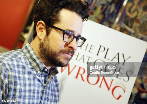 Producer J.J. Abrams attends a press conference for his Broadway producing debut of "The Play That Goes Wrong" at Sardi's on March 2, 2017 in New...