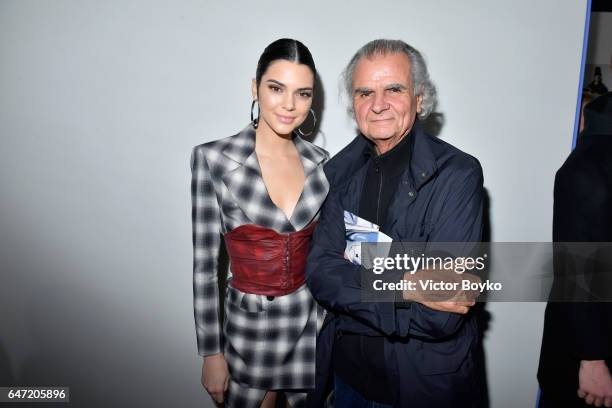 Kendall Jenner and Patrick Demarchelier attend the Cocktail Reception For The LVMH PRIZE 2017 on March 2, 2017 in Paris, France.