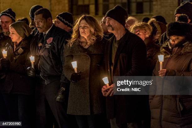 Emotional Proximity" Episode 417 -- Pictured: Kara Killmer as Sylvie Brett, Eamonn Walker as Wallace Boden, Melissa Carlson as Meredith Olinsky,...