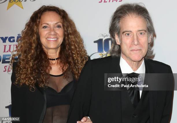 Actor Richard Lewis and his Wife Joyce Lapinsky attend the 27th annual 'Night Of 100 Stars' black tie dinner and viewing gala at The Beverly Hilton...