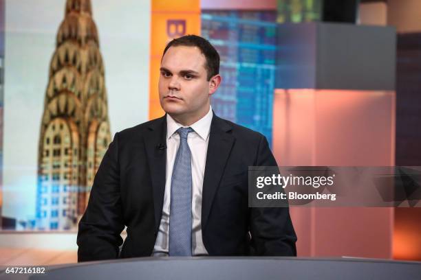 Sean Stiefel, portfolio manager for Navy Capital LLC, listens during a Bloomberg Television interview in New York, U.S., on Thursday, March 2, 2017....