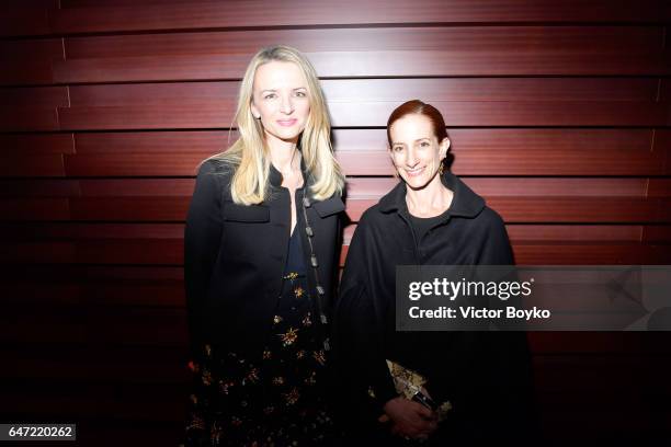 Delphine Arnault and Vanessa Friedman attend the Cocktail Reception For The LVMH PRIZE 2017 on March 2, 2017 in Paris, France.