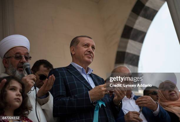 Turkish President Recep Tayyip Erdoan, speaks at a mosque on July 1, 2016 in Istanbul, several days after after 3 suicide bombers attacked Istanbul's...