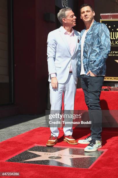 Elvis Duran and Alex Carr attend a Ceremony Honoring Elvis Duran With Star On The Hollywood Walk Of Fame on March 2, 2017 in Hollywood, California.
