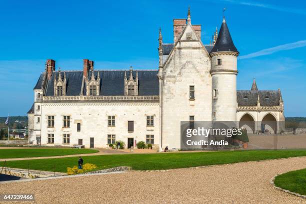 The "Chateau d'Amboise" castle . Situated by the river Loire, the castle is classified as a historical site ("French monument historique", last...