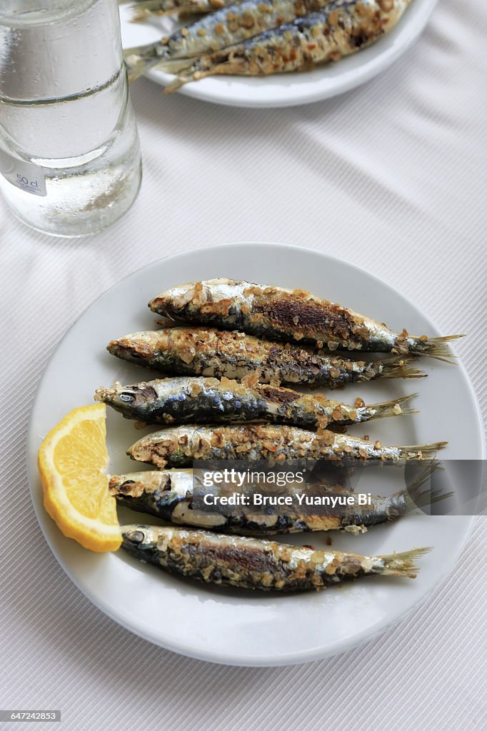 Grilled sardines