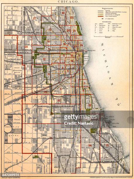 stadtplan für chicago - chicago stock-grafiken, -clipart, -cartoons und -symbole