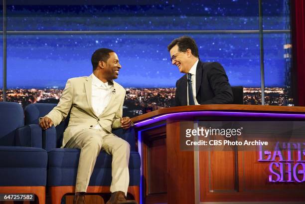 The Late Show with Stephen Colbert on Tuesday, Feb. 28, 2017 with guests Lisa Kudrow; former White House Press Secretary Josh Earnest; comedian Tony...