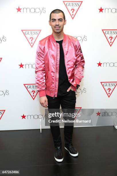 Joe Jonas attends the launch of the new Guess men's underwear line 'Hero' at Macy's Herald Square on March 2, 2017 in New York City.