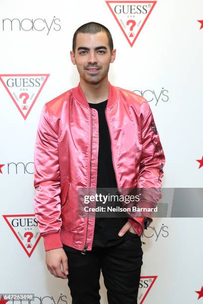 Joe Jonas attends the launch of the new Guess men's underwear line 'Hero' at Macy's Herald Square on March 2, 2017 in New York City.