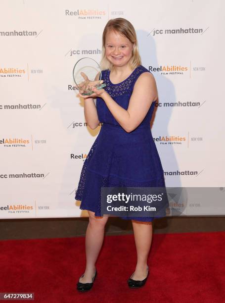 Lauren Potter is honored at the 2017 ReelAbilities Inclusion Award at JCC Manhattan on March 2, 2017 in New York City.