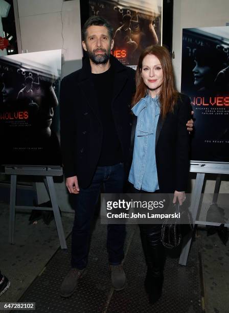 Bart Freundlich and Julianne Moore attend "Wolves" special screening at IFC Center on March 2, 2017 in New York City.